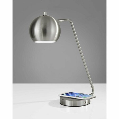 Homeroots Brushed Steel Metal Charge Table Lamp6.5 x 16.5 x 18 in. to 20.5 in. 372746